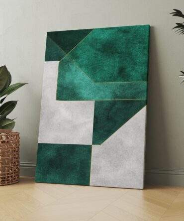 Angled Green Tiles Matte Canvas Print