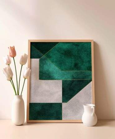 Angled Green Tiles Matte Poster Print