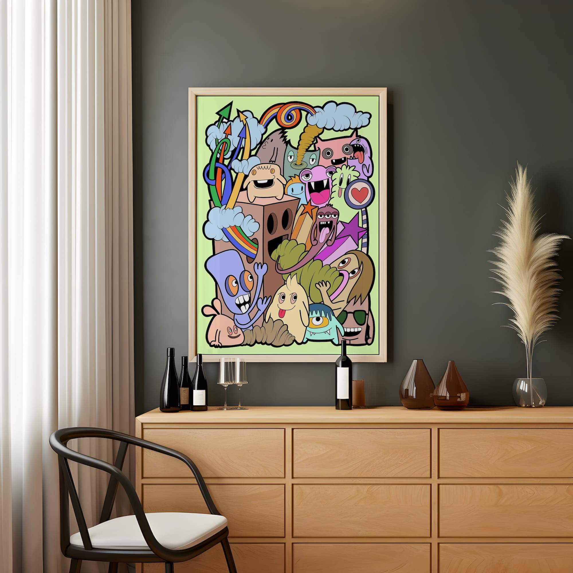 Arrow Cloud Rainbow Matte Canvas Print - Image 2