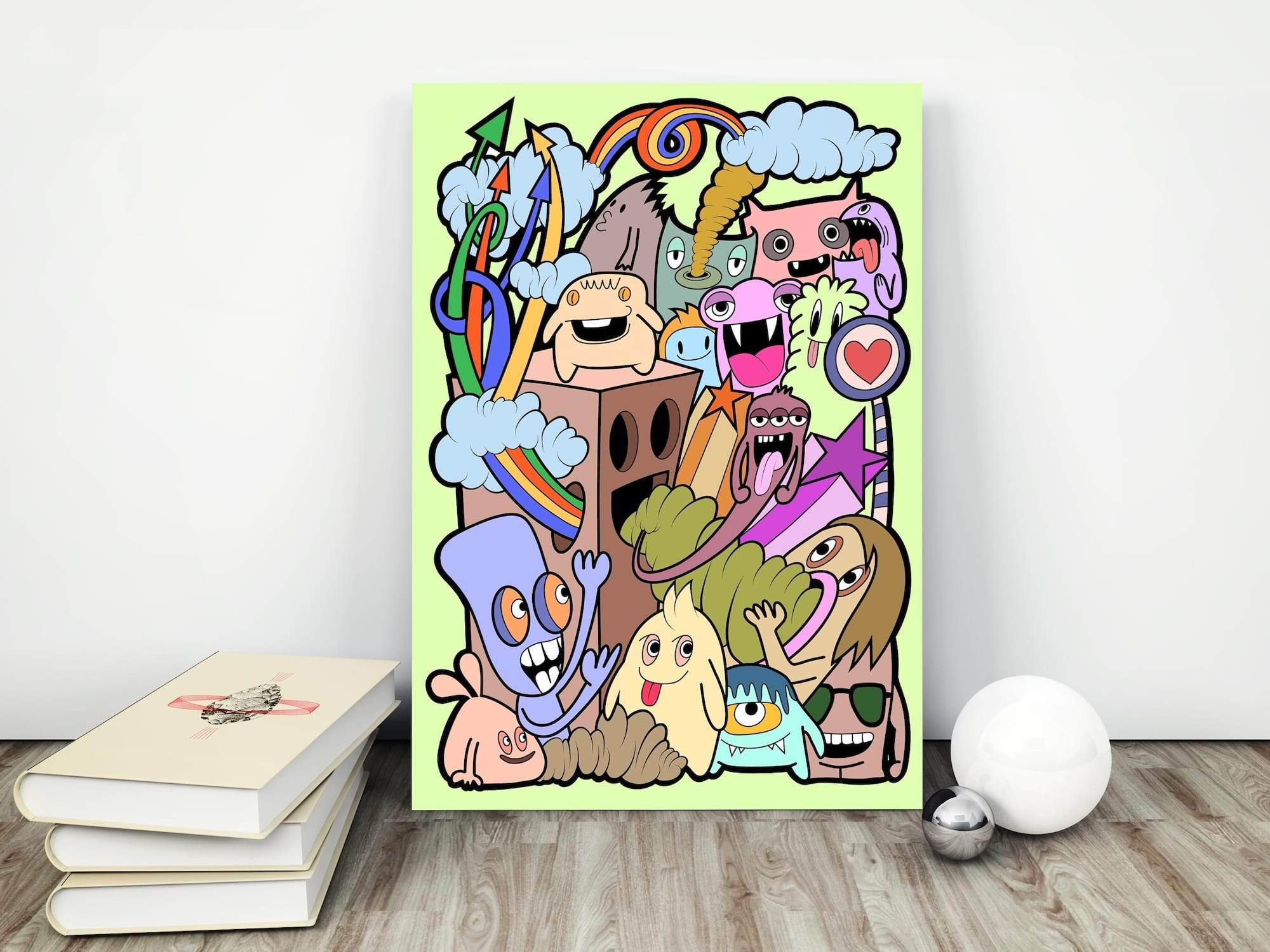 Arrow Cloud Rainbow Matte Canvas Print - Image 4