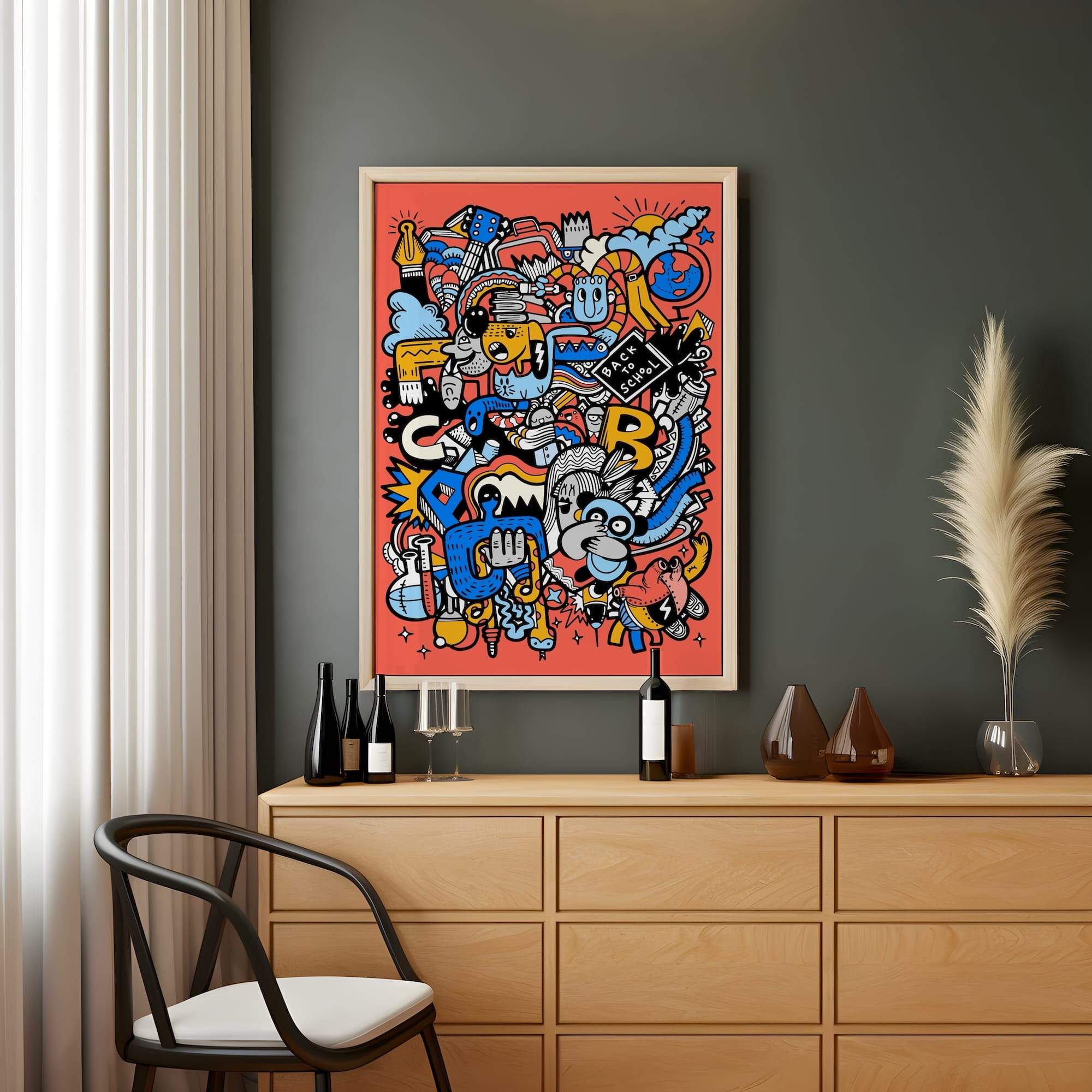 Back To School Clutter Matte Canvas Print - Image 2