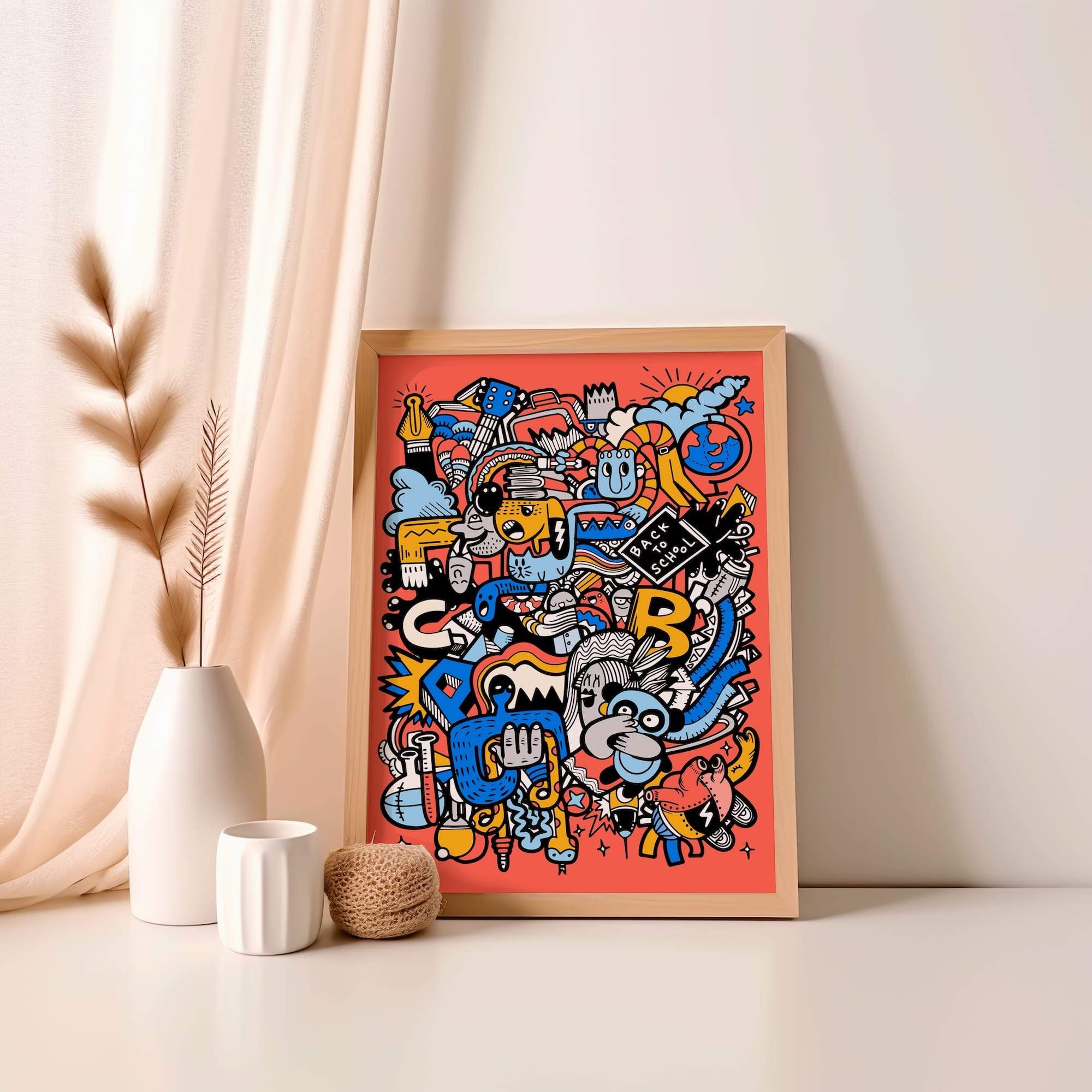 Back To School Clutter Matte Poster Print - Image 4