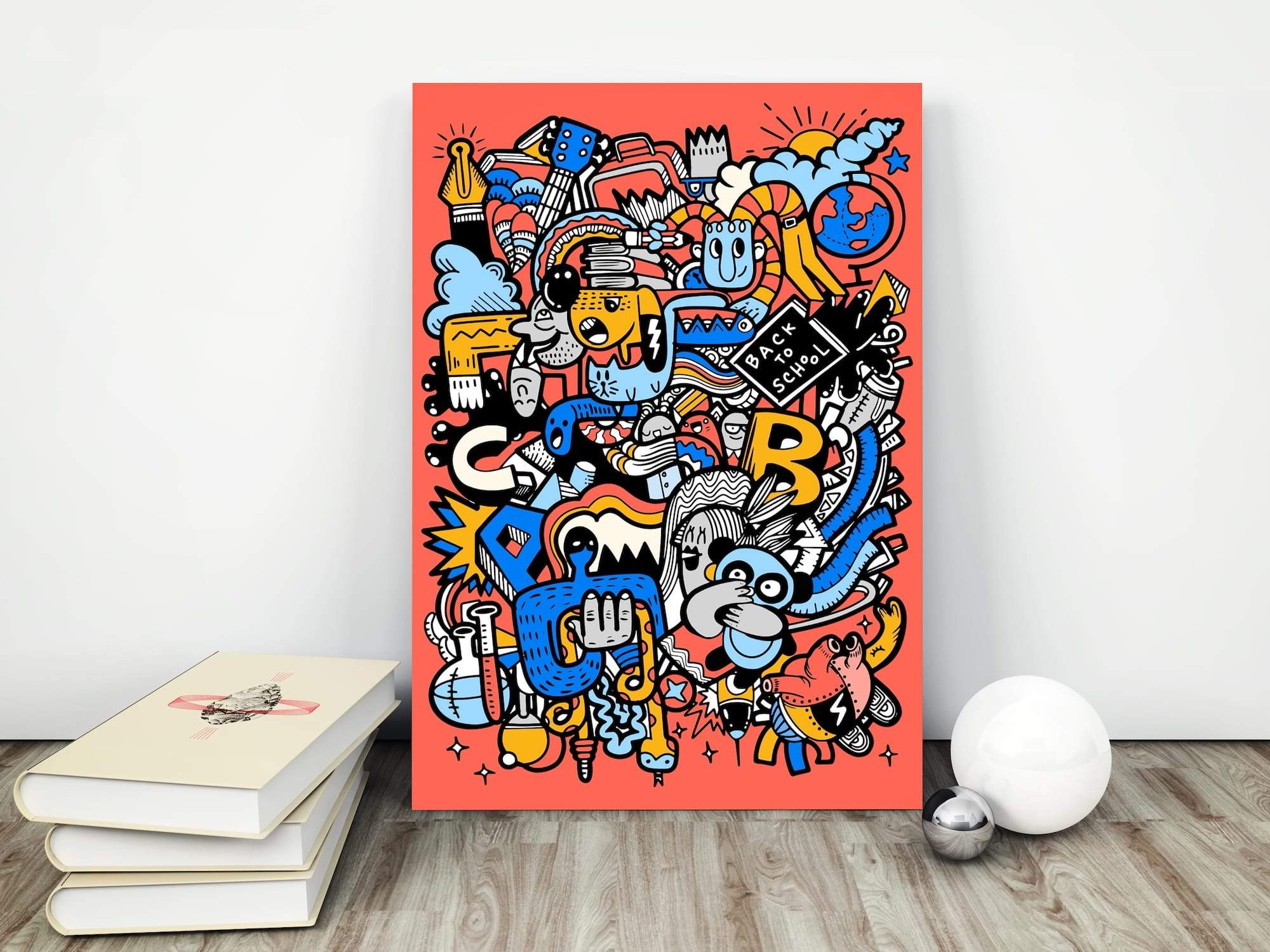 Back To School Clutter Matte Canvas Print - Image 4