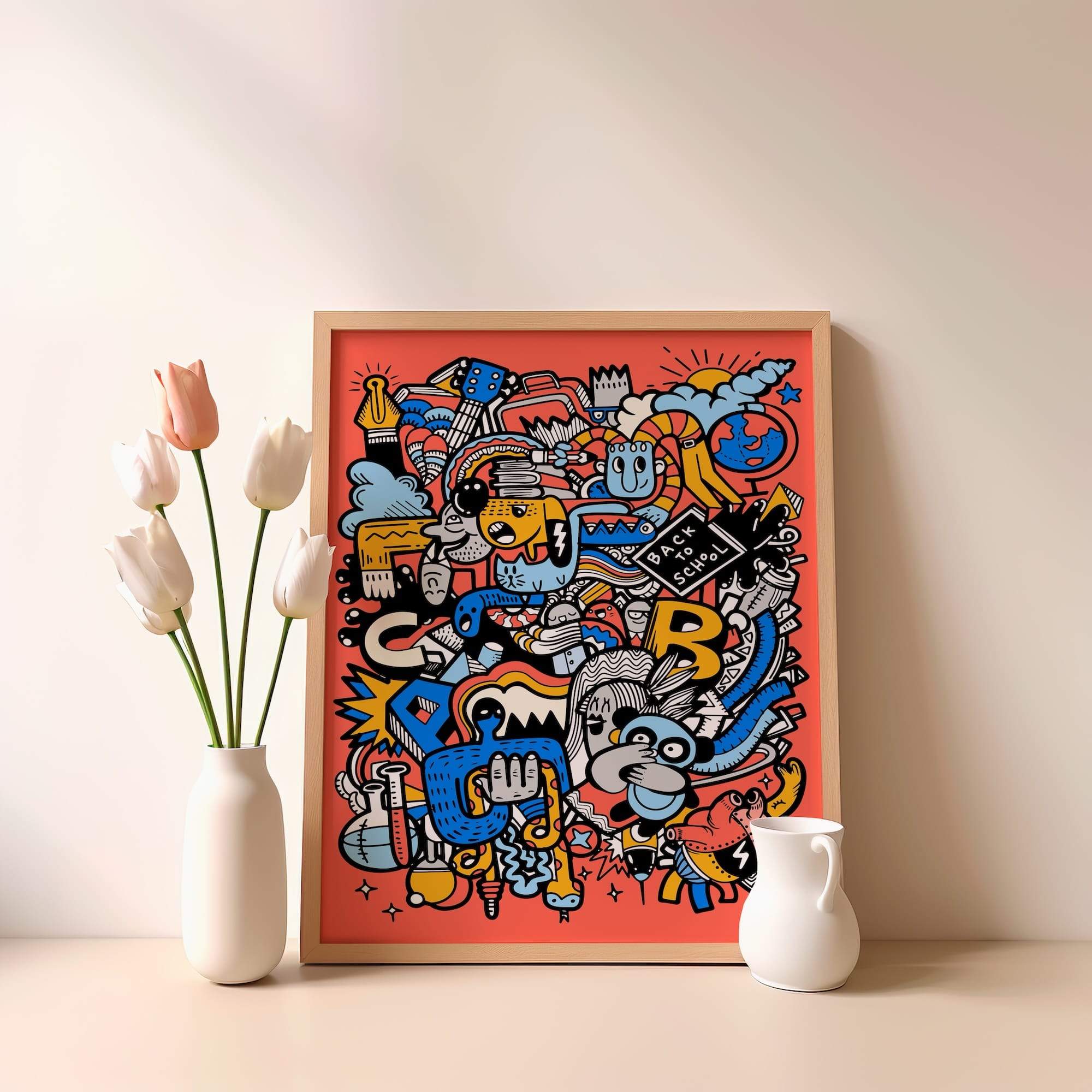 Back To School Clutter Matte Poster Print