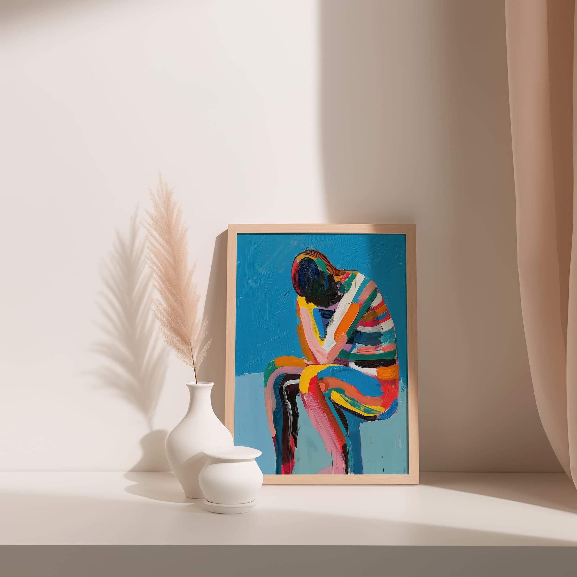 Blue Thoughts Pose Matte Poster Print - Image 3