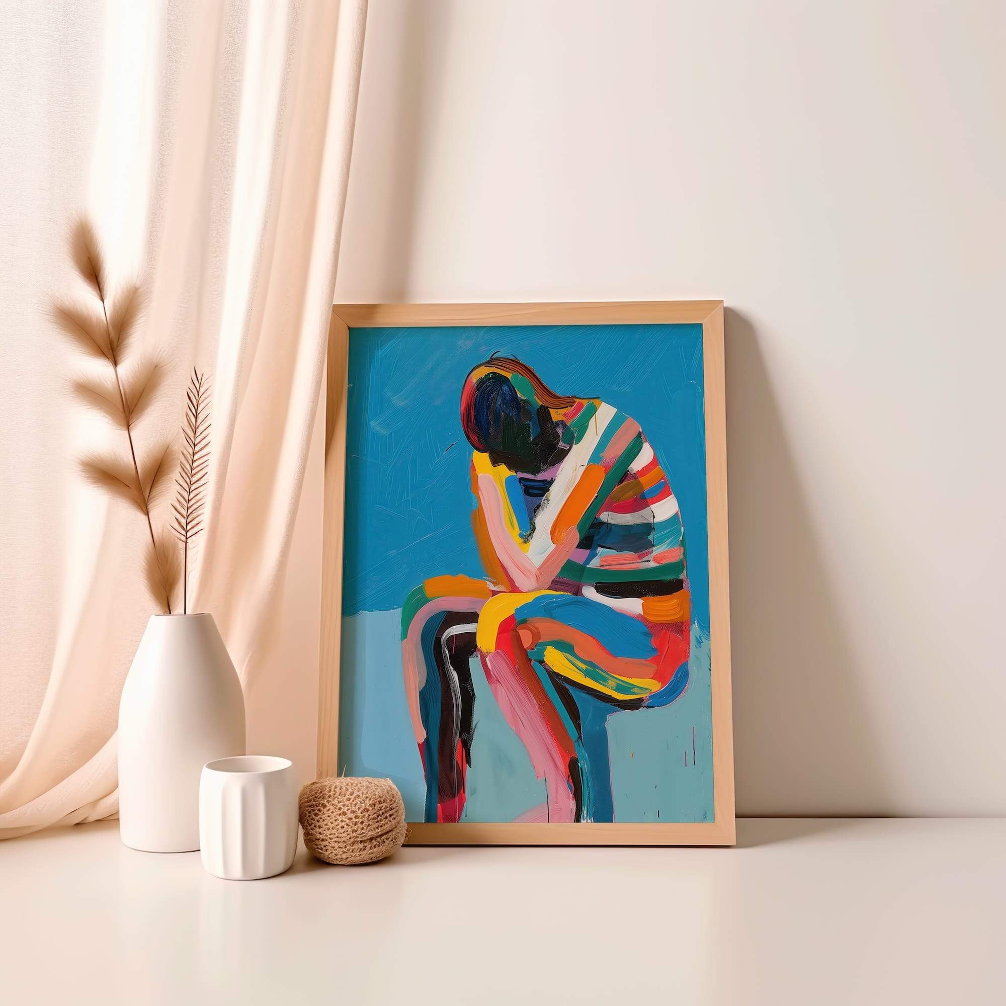 Blue Thoughts Pose Matte Poster Print - Image 4