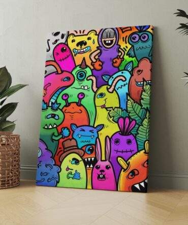 Chaotic Cute Universe Matte Canvas Print