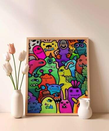 Chaotic Cute Universe Matte Poster Print