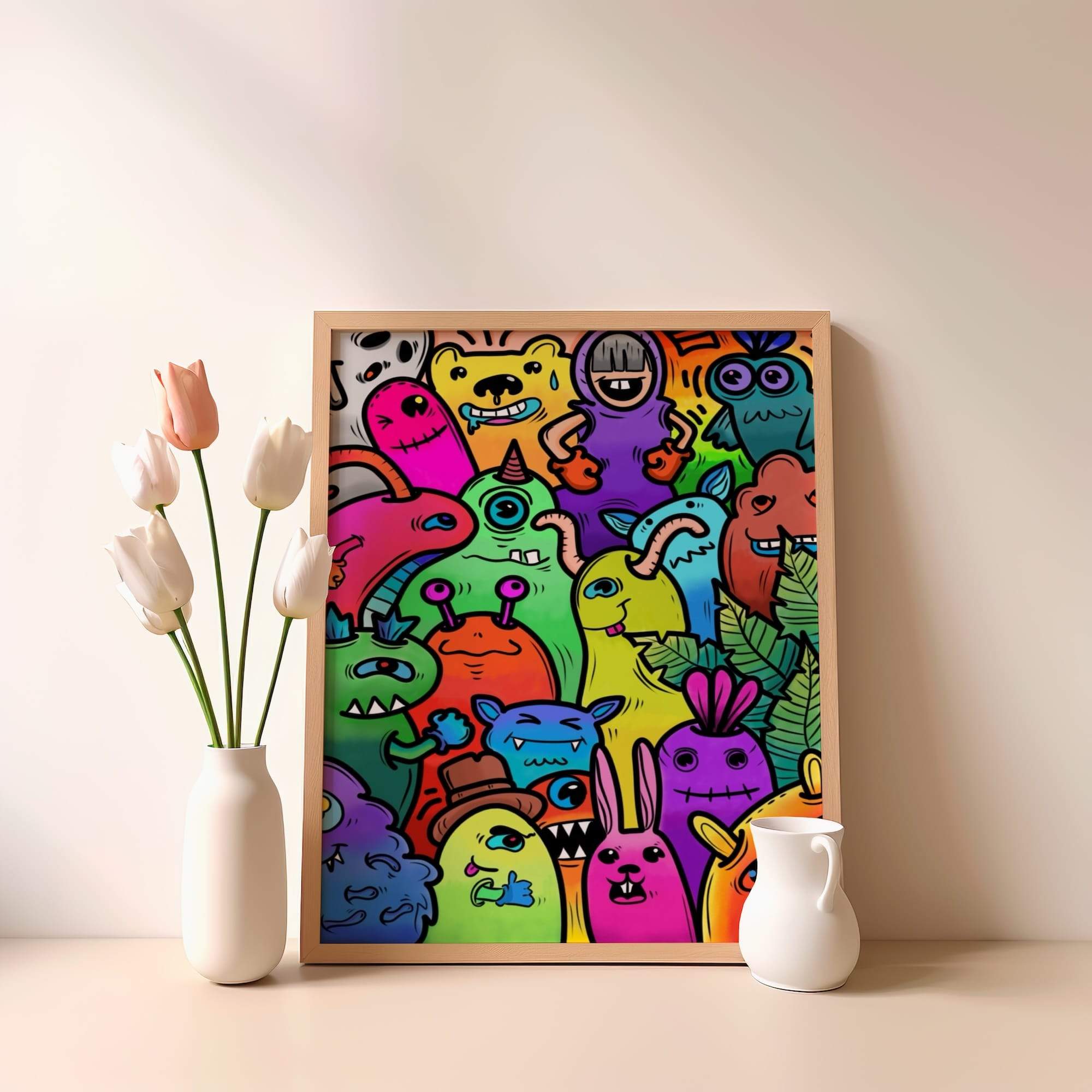 Chaotic Cute Universe Matte Poster Print