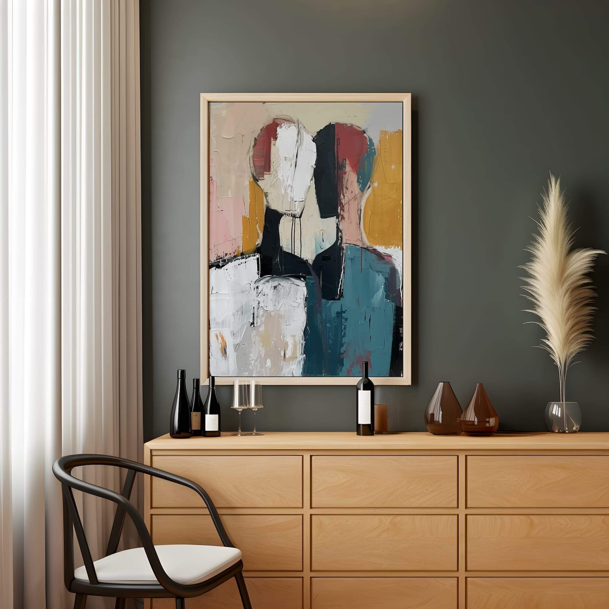 Color Block Couple Matte Canvas Print - Image 2