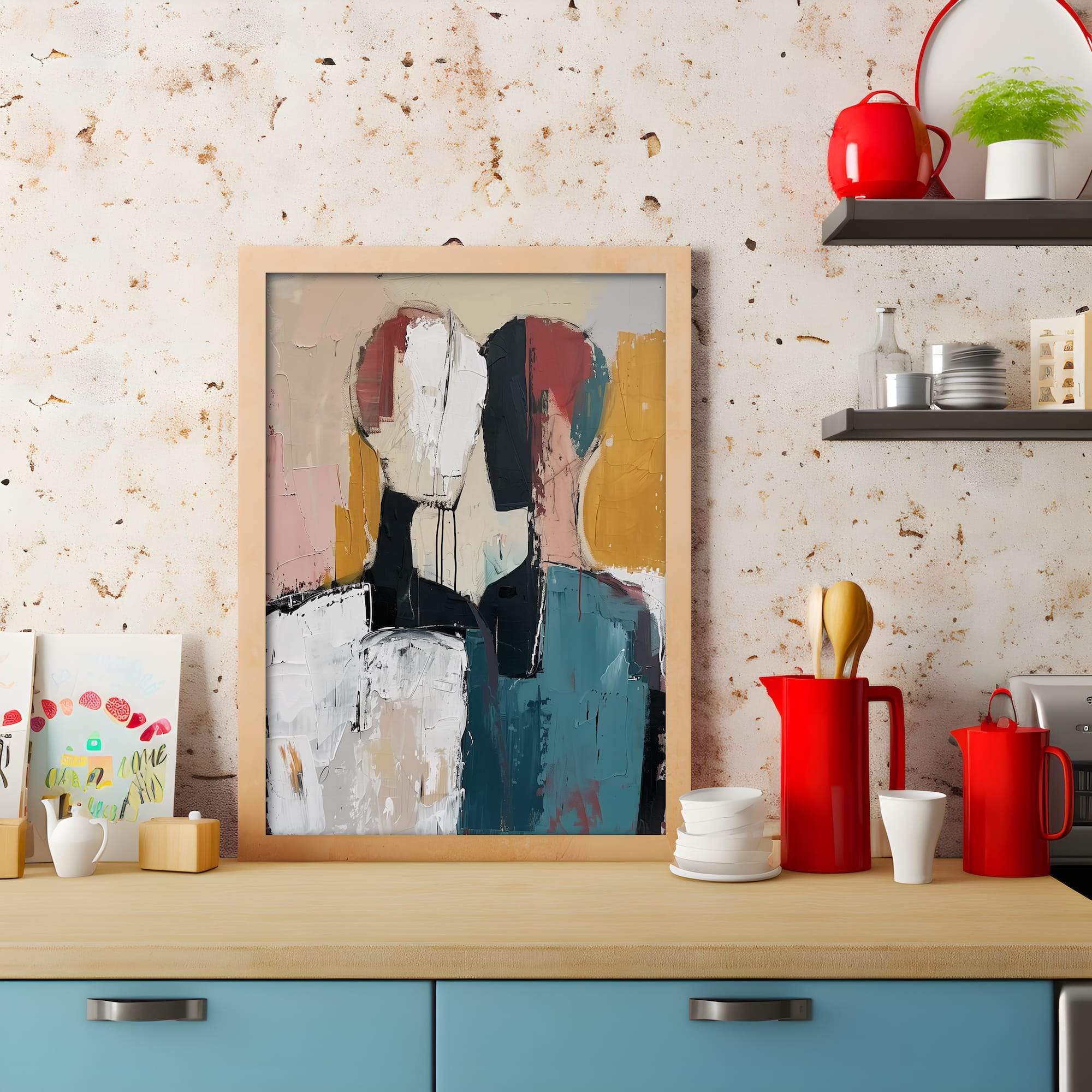 Color Block Couple Matte Canvas Print - Image 3