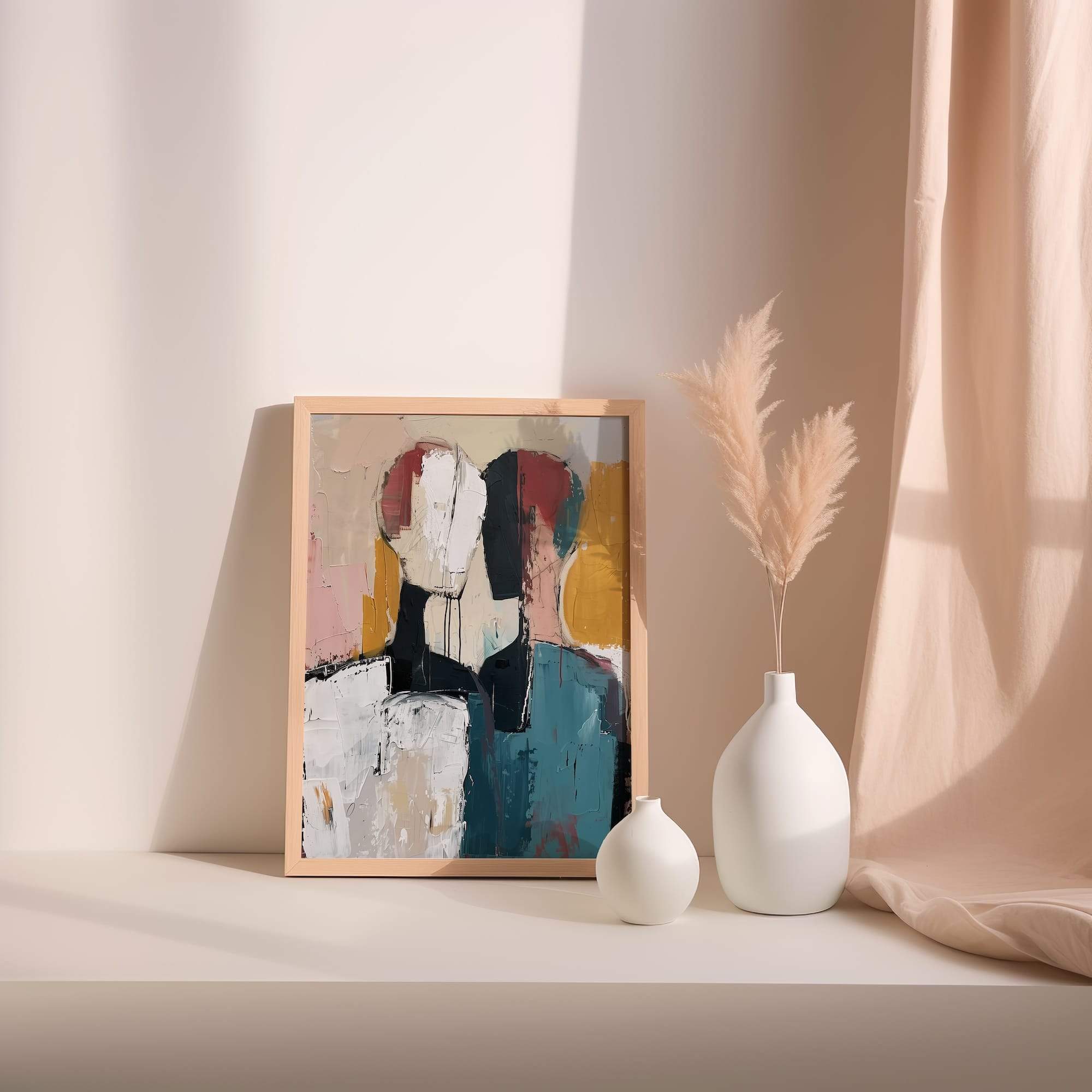 Color Block Couple Matte Poster Print - Image 2