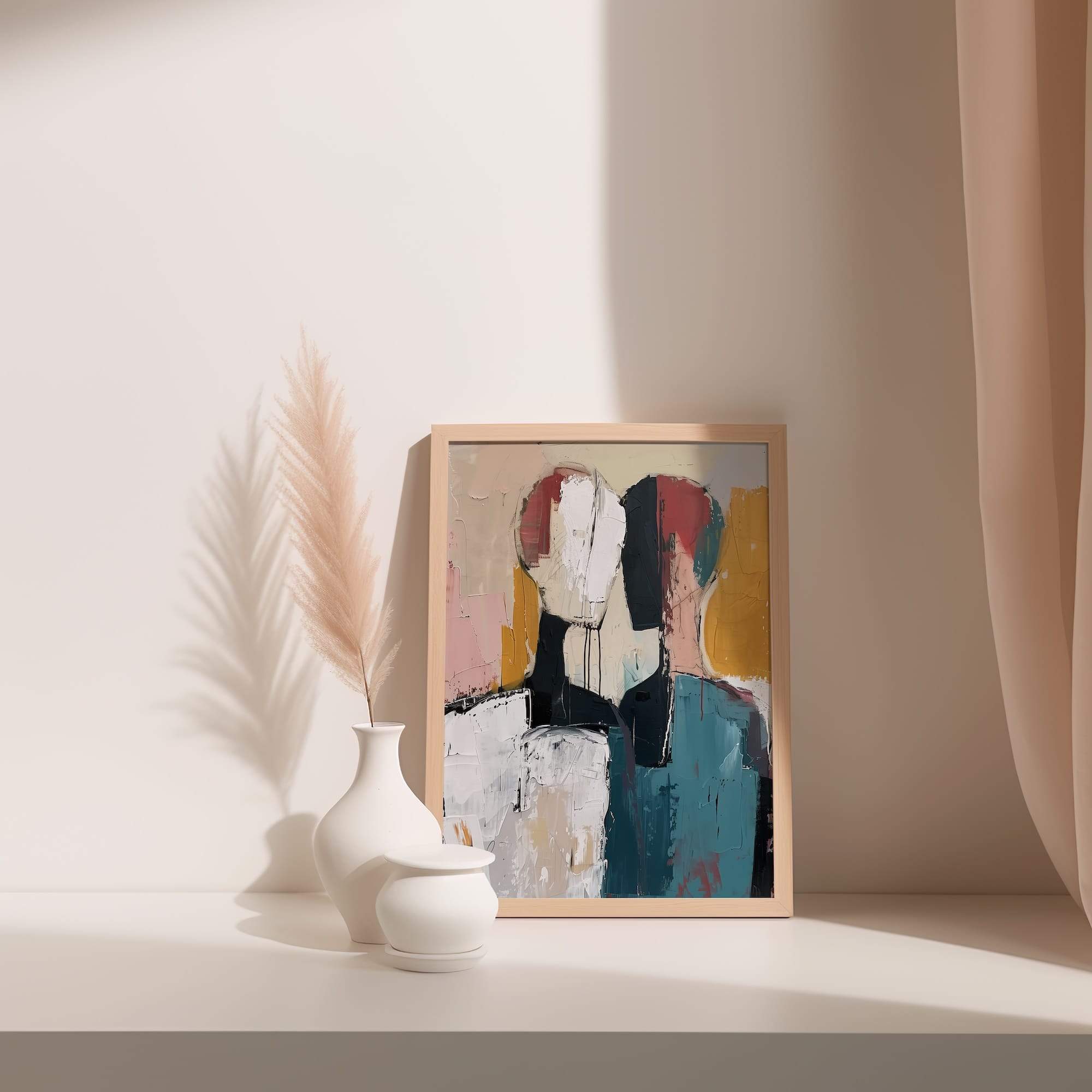 Color Block Couple Matte Poster Print - Image 3