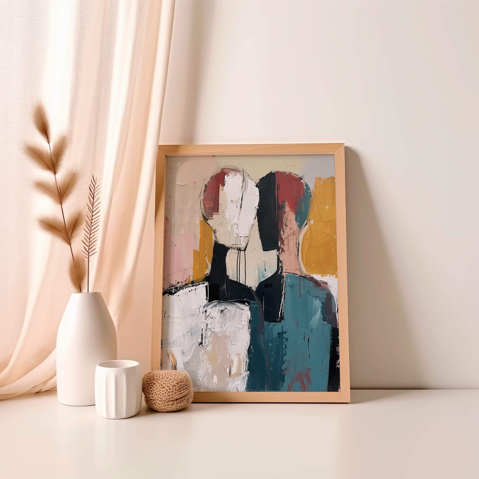 Color Block Couple Matte Poster Print - Image 4