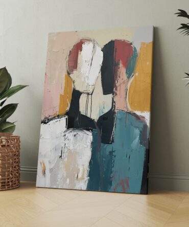 Color Block Couple Matte Canvas Print