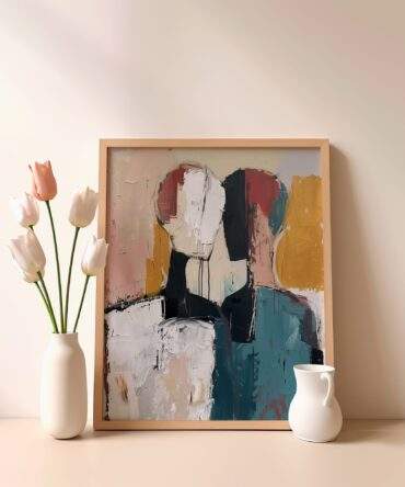 Color Block Couple Matte Poster Print