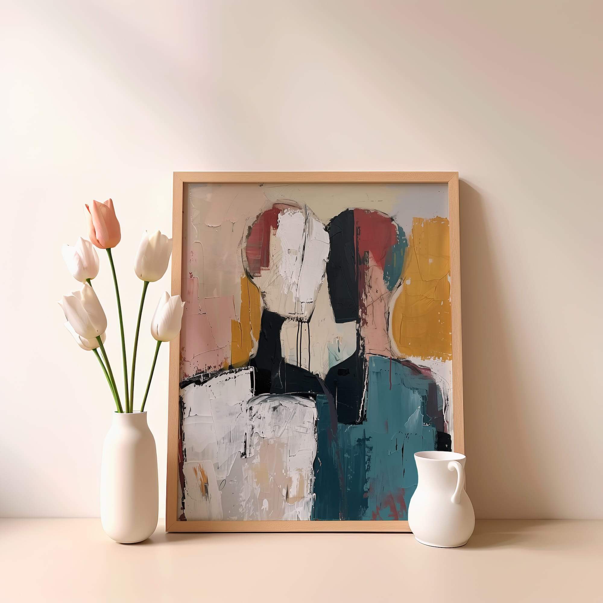 Color Block Couple Matte Poster Print