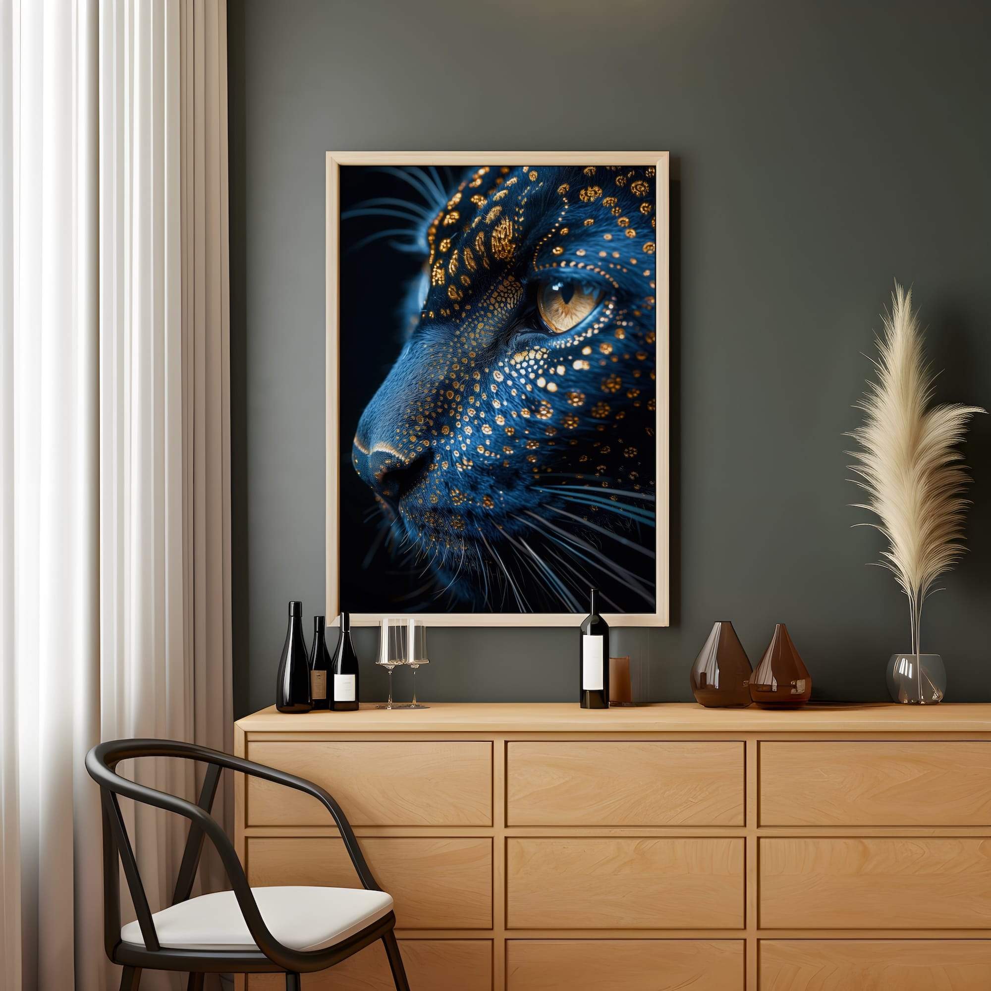 Cosmic Panther Closeup Matte Canvas Print - Image 2