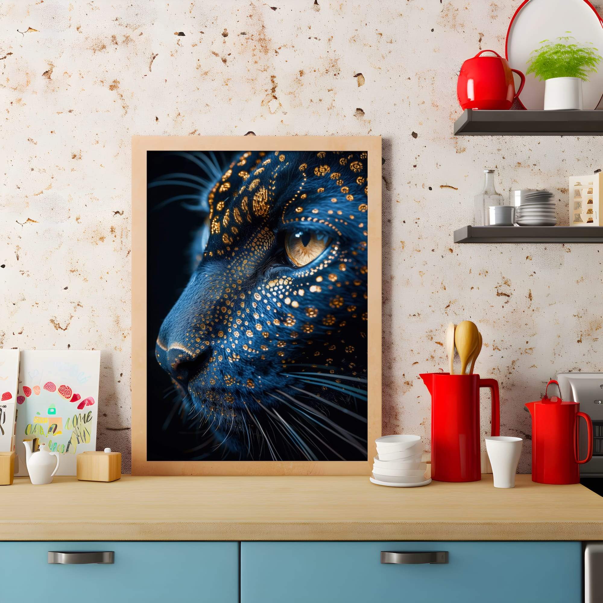 Cosmic Panther Closeup Matte Canvas Print - Image 3