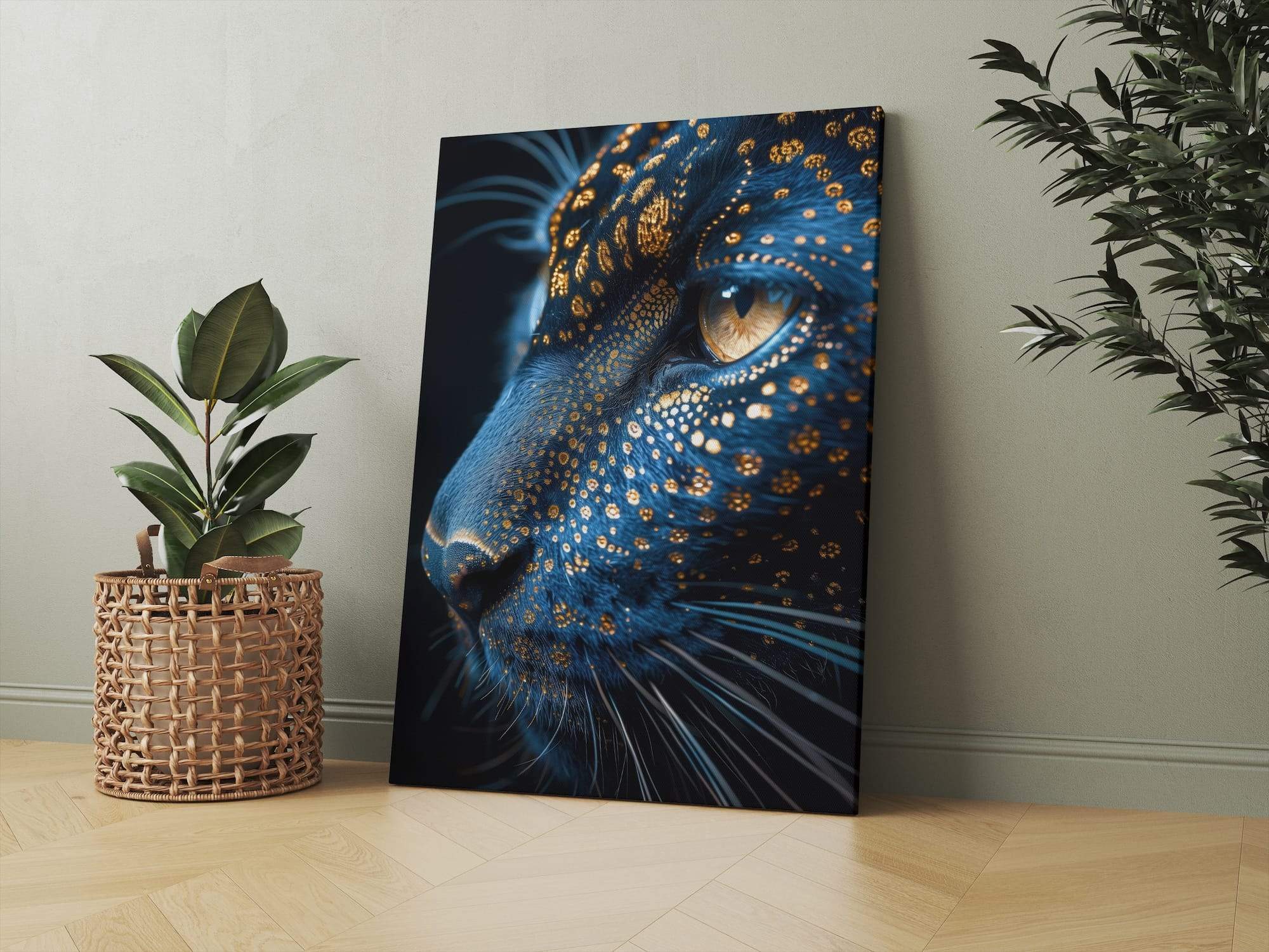 Cosmic Panther Closeup Matte Canvas Print