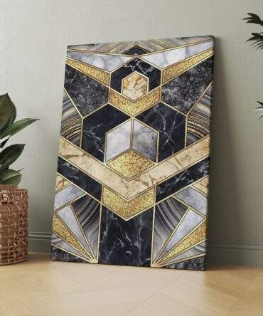 Dark Honeycomb Marble Fusion Matte Canvas Print