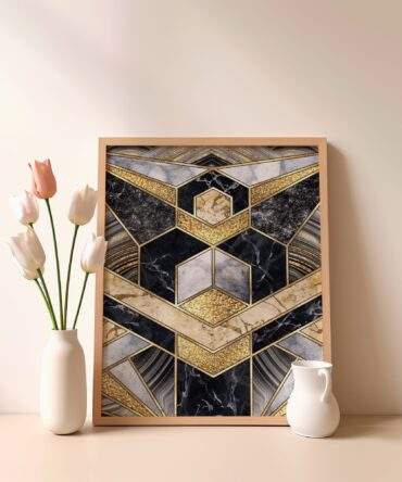 Dark Honeycomb Marble Fusion Matte Poster Print