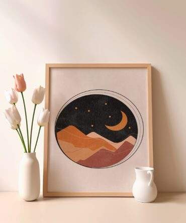 Desert Moonrise Night Matte Poster Print