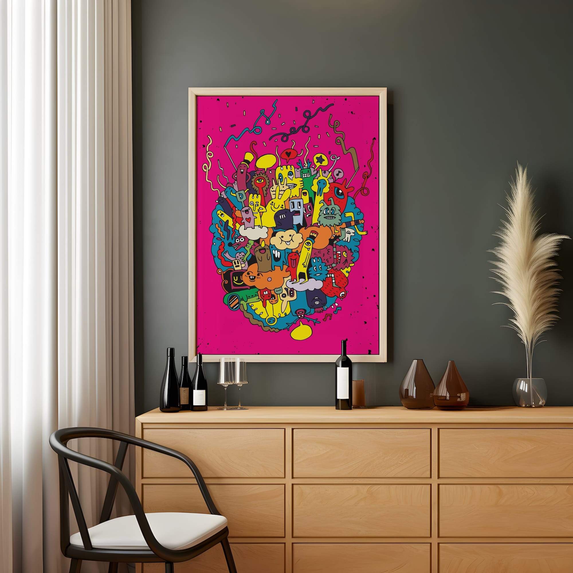 Dreamy Bubble Monsters Matte Canvas Print - Image 2