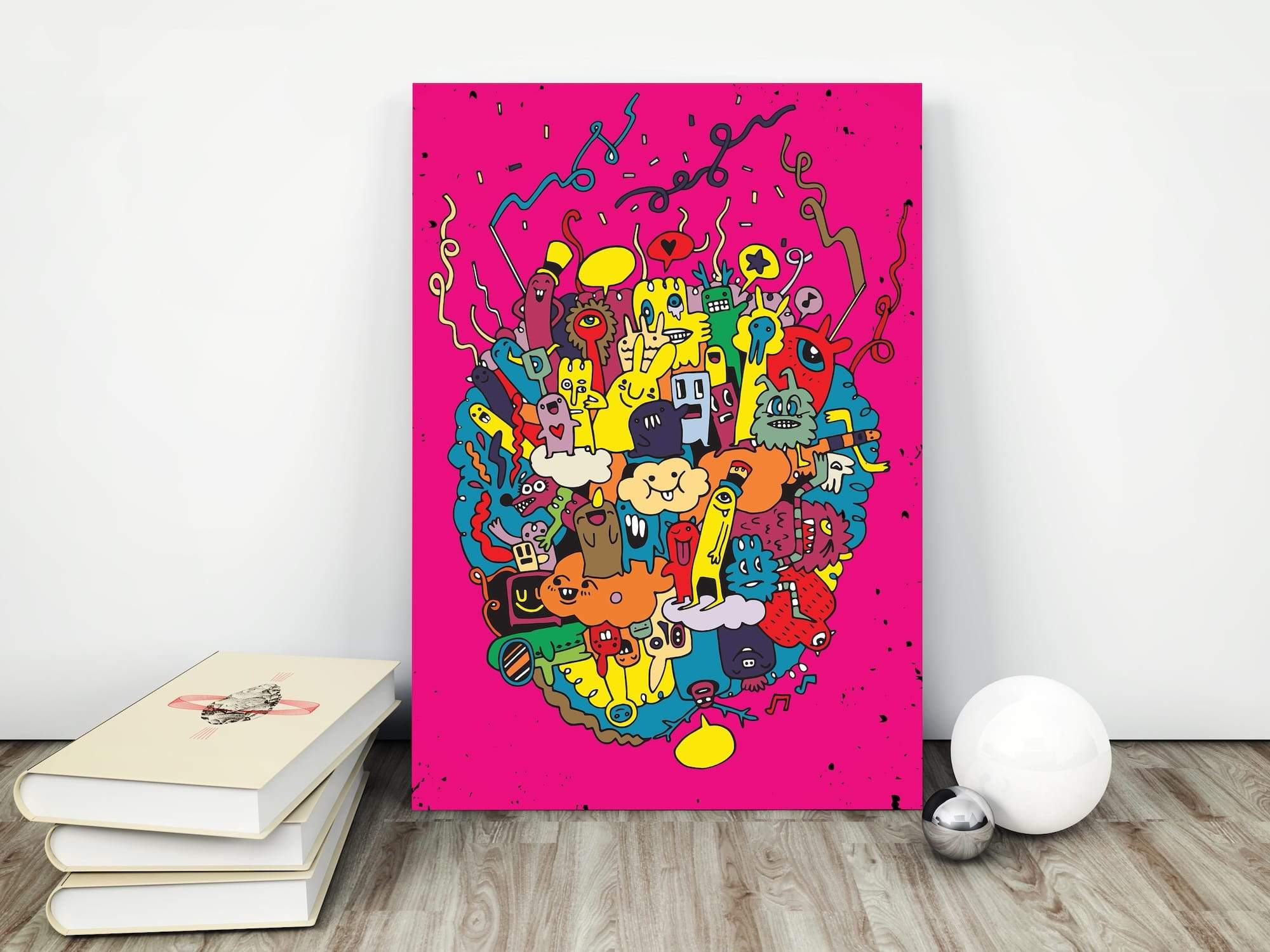 Dreamy Bubble Monsters Matte Canvas Print - Image 4