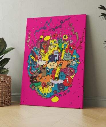Dreamy Bubble Monsters Matte Canvas Print