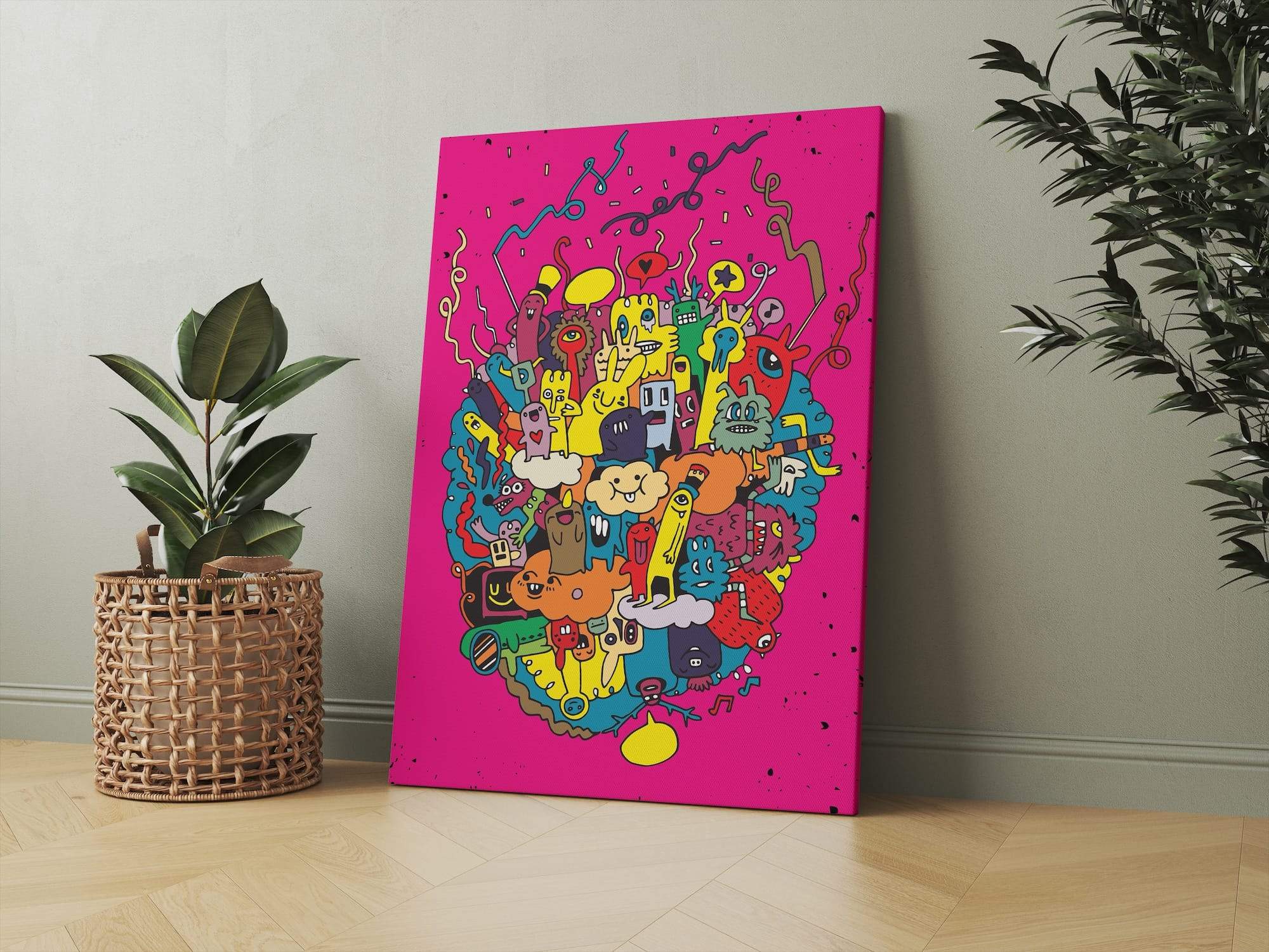 Dreamy Bubble Monsters Matte Canvas Print