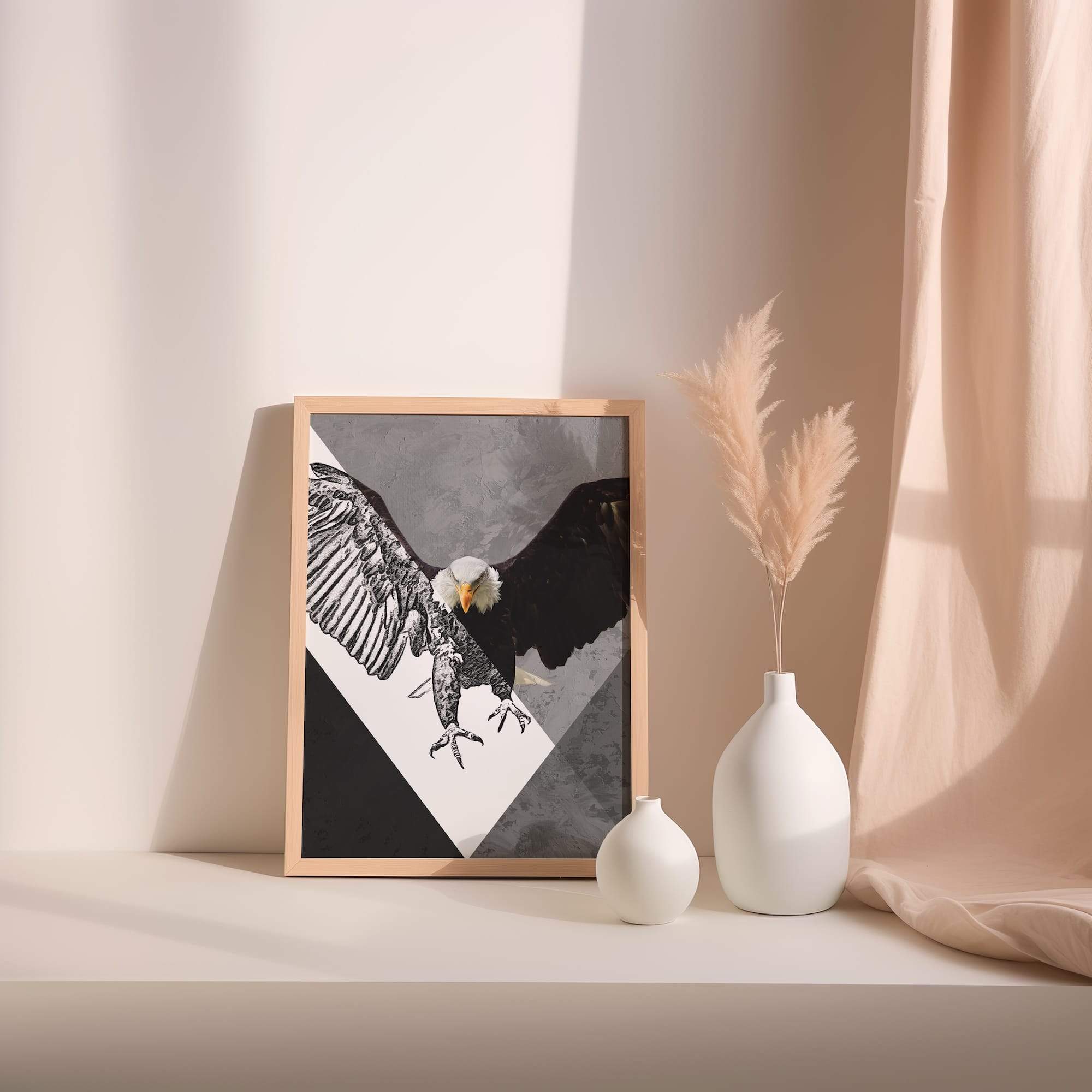 Eagle Sketch Bold Wings Matte Poster Print - Image 2