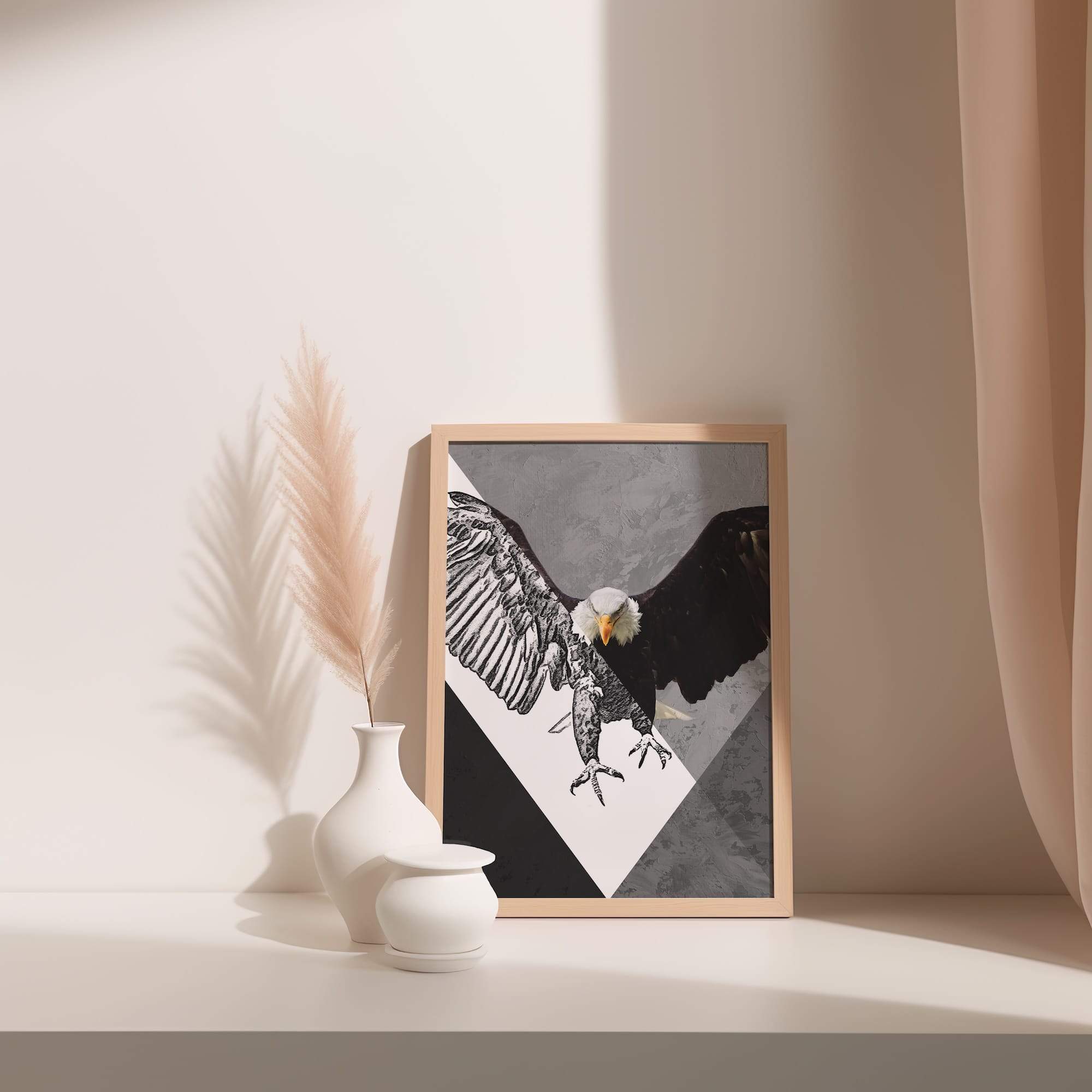 Eagle Sketch Bold Wings Matte Poster Print - Image 3