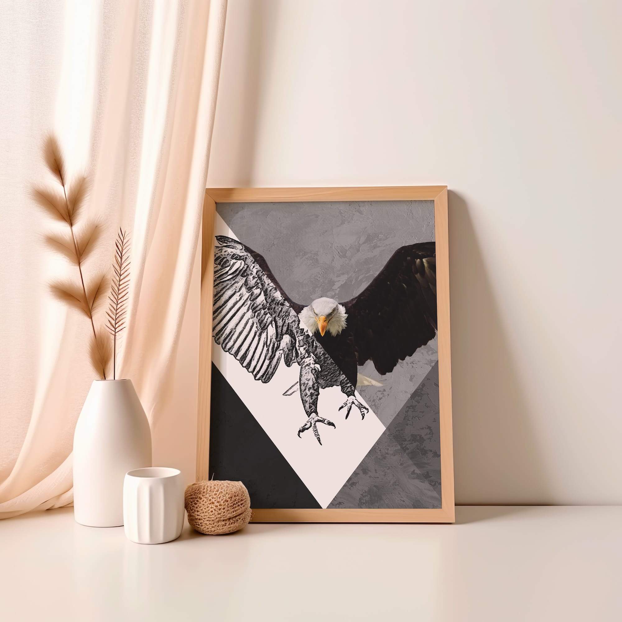 Eagle Sketch Bold Wings Matte Poster Print - Image 4