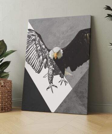 Eagle Sketch Bold Wings Matte Canvas Print