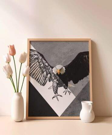 Eagle Sketch Bold Wings Matte Poster Print