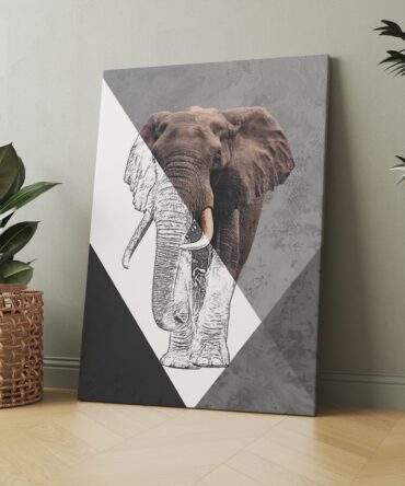 Elephant Sketch Majestic Stride Matte Canvas Print