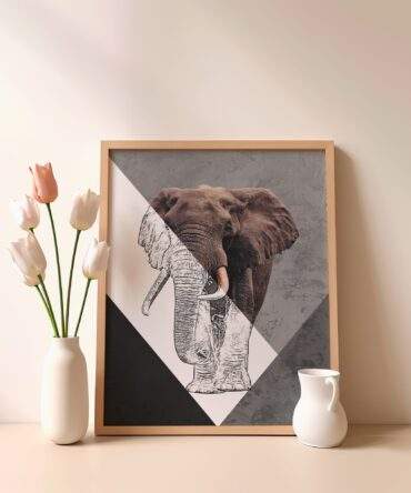 Elephant Sketch Majestic Stride Matte Poster Print