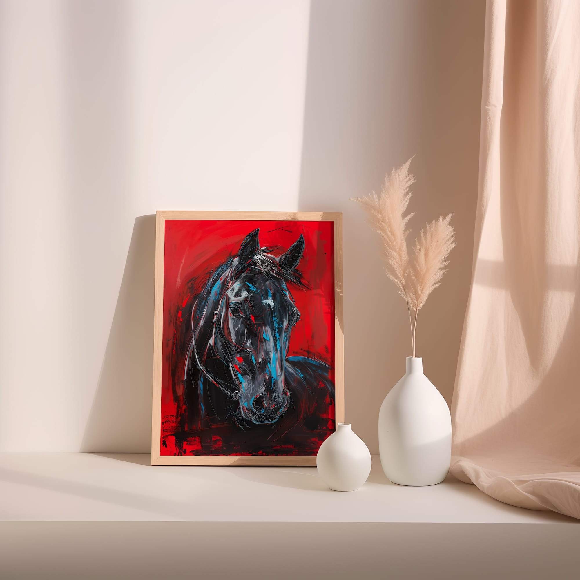 Fiery Glow Horse Matte Poster Print - Image 2