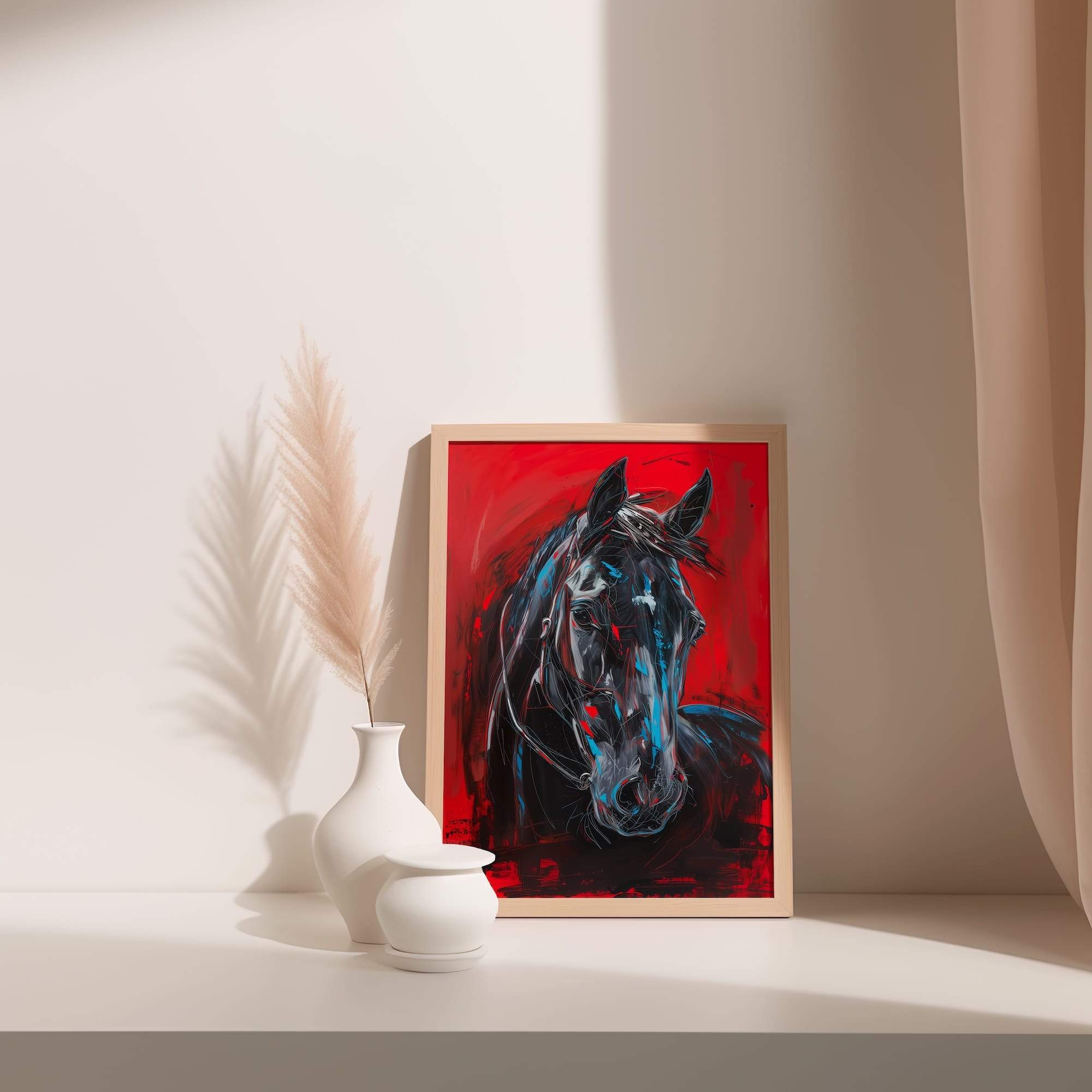 Fiery Glow Horse Matte Poster Print - Image 3
