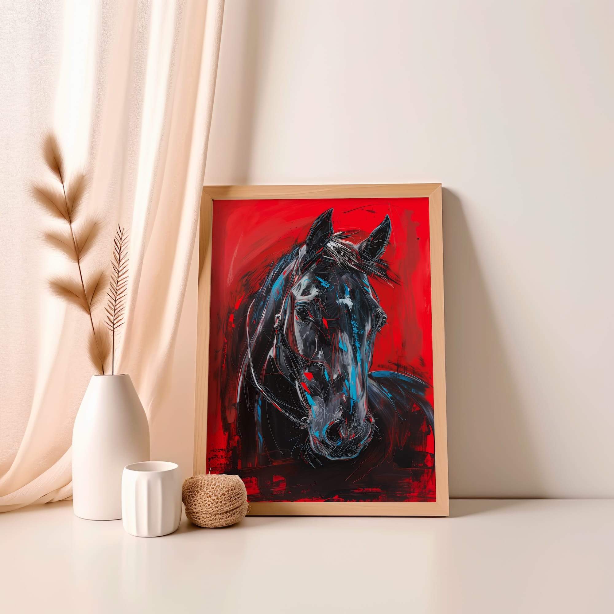 Fiery Glow Horse Matte Poster Print - Image 4