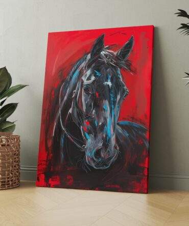 Fiery Glow Horse Matte Canvas Print