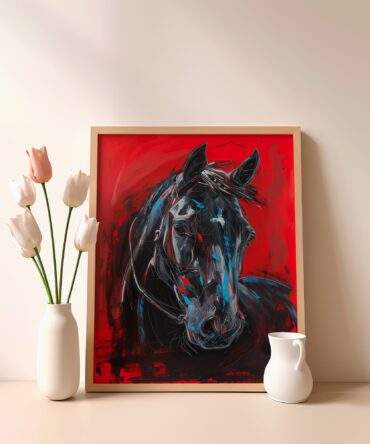 Fiery Glow Horse Matte Poster Print
