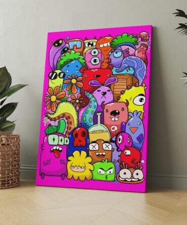 Flower Eyed Goofy Gang Matte Canvas Print