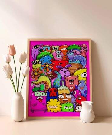 Flower Eyed Goofy Gang Matte Poster Print