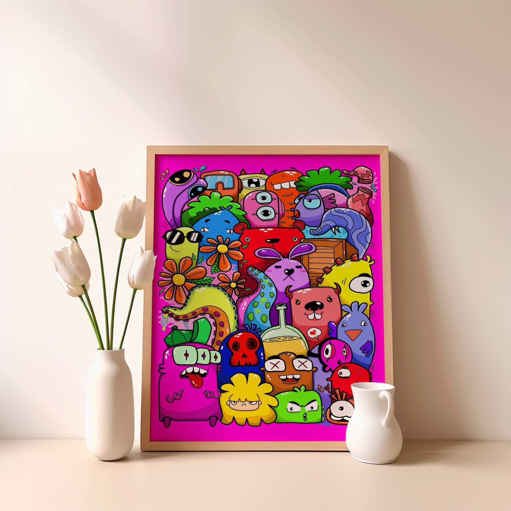 Flower Eyed Goofy Gang Matte Poster Print