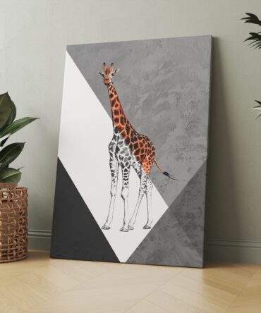 Giraffe Sketch Towering Elegance Matte Canvas Print