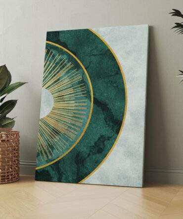 Golden Rings And Rays Matte Canvas Print