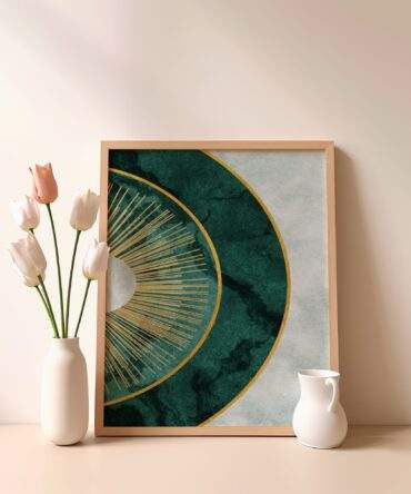 Golden Rings And Rays Matte Poster Print