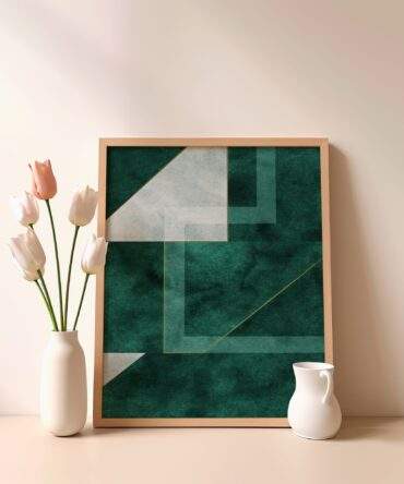Green Layered Geometry Matte Poster Print